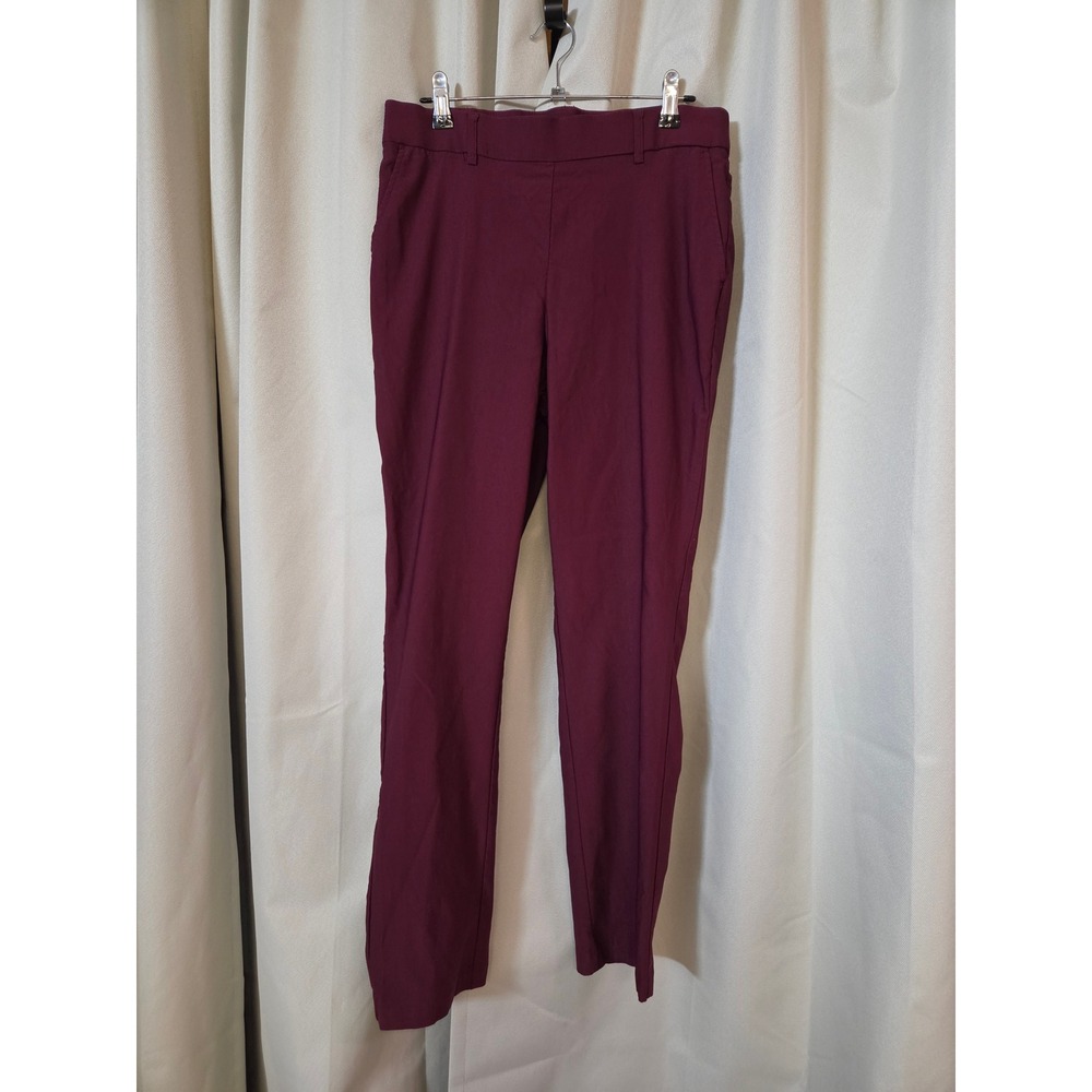 Rafaella Womens Burgundy Slim Leg Dress Pants Size 8 Stretch Trousers